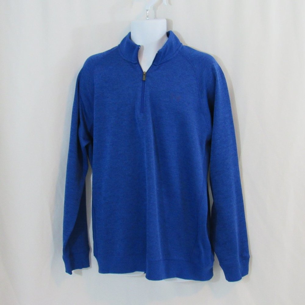 UNDER ARMOUR Men's 2XL Blue 1/4 Zip Pullover Sweatshirt Loose Fit Cold Gear